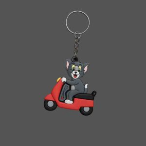 টম স্কুটার ডিজাইন রাবার কীচেইন Tom Scooter Design Rubber Keychain