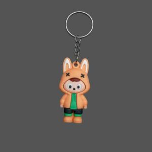কিউট বান্নি হুডেড বয় ডিজাইন কীচেইন Cute Bunny Hooded Boy Design Keychain
