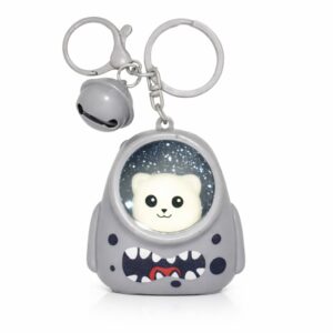 Cute  Bunny LED Keychain grey