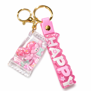 Cute Happy Bear Acrylic Keychain
